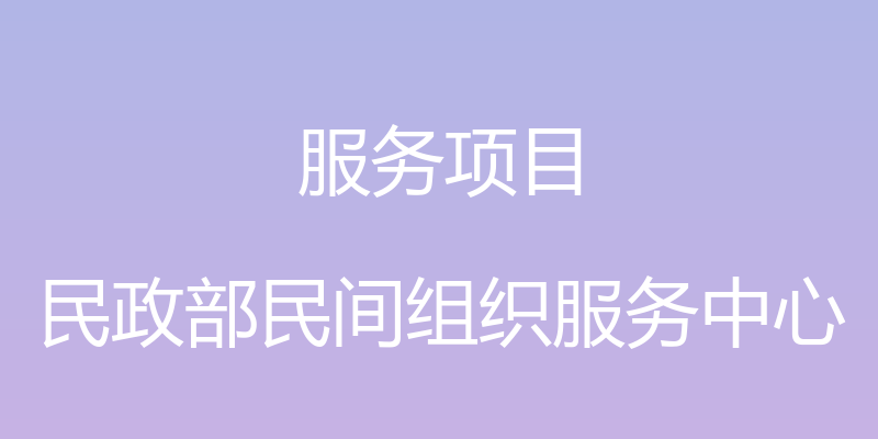 服务项目 - 民政部民间组织服务中心