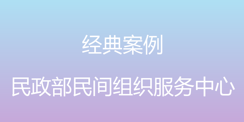 经典案例 - 民政部民间组织服务中心