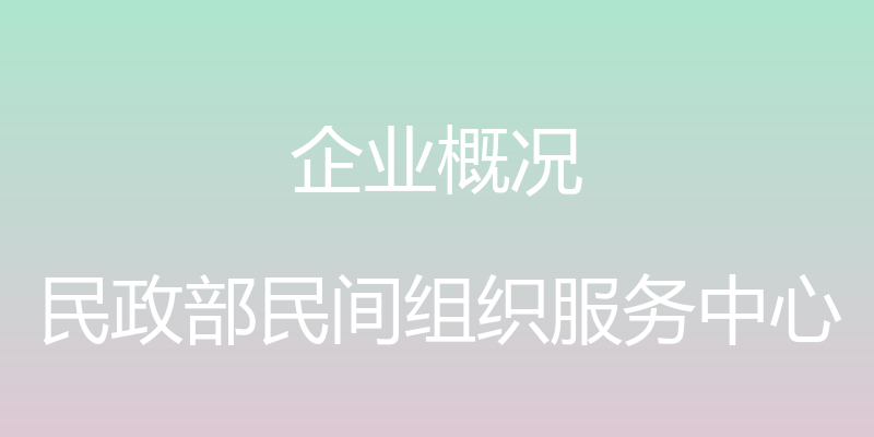 企业概况 - 民政部民间组织服务中心