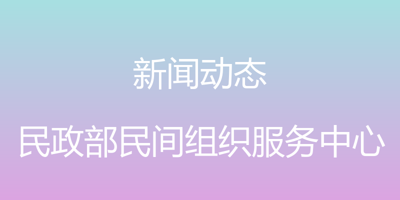 新闻动态 - 民政部民间组织服务中心